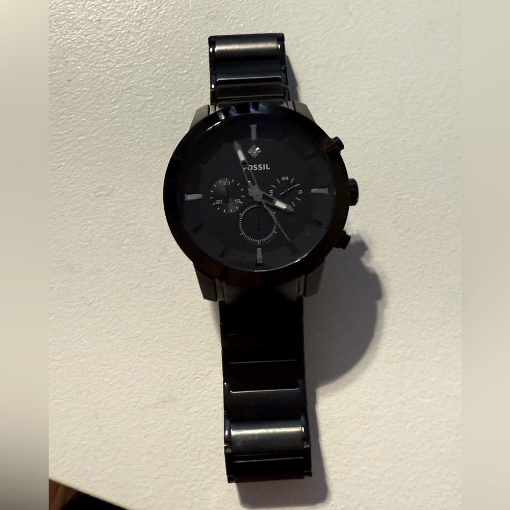EUC MENS FOSSIL STEEL WATCH 044mm